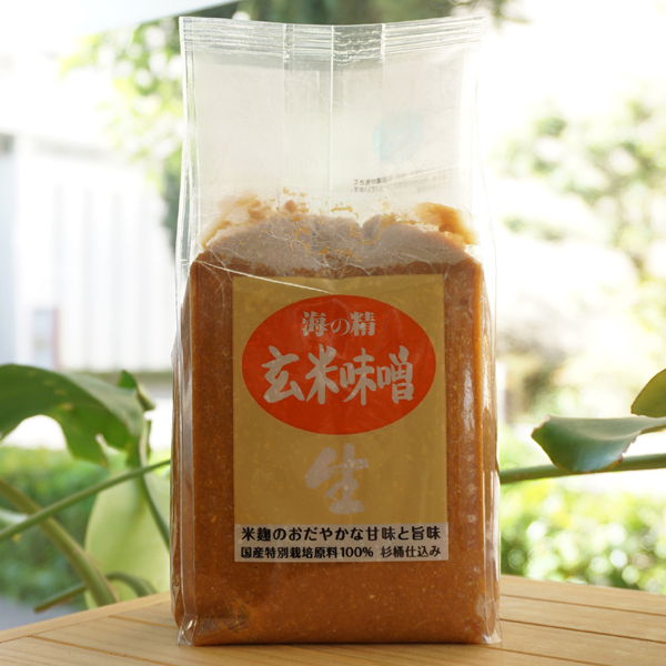 国産特別栽培  玄米味噌(生)/1kg【海の精】