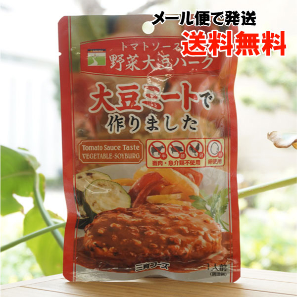 野菜大豆バーグ(トマトソース)/1人前【メール便発送】【三育フーズ】　大豆ミートで作りました