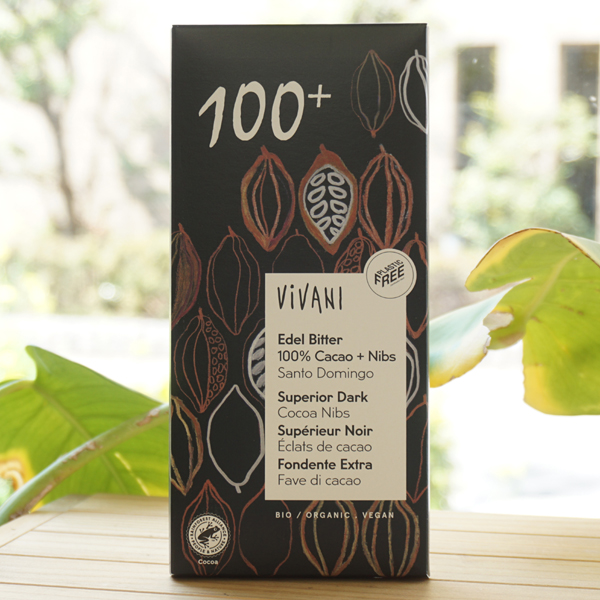 ViVANI オーガニックエキストラダークチョコレート 100%+カカオニブ/80g【アスプルンド】 Edel Bitter 100%Cacao+Nibs
