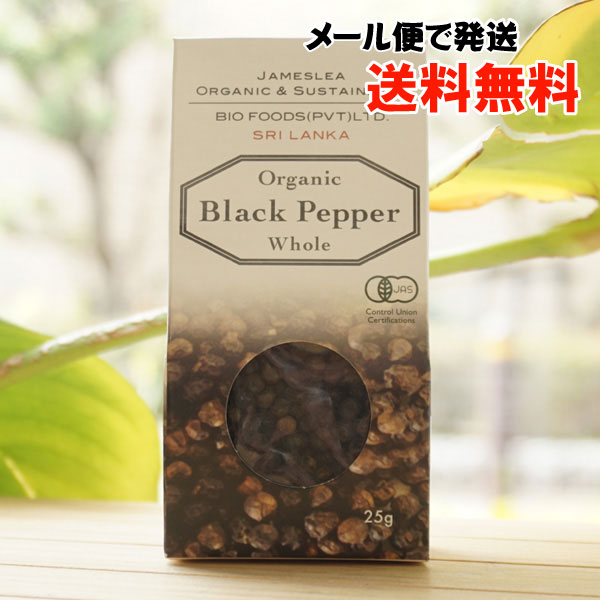 有機 黒コショウ(ホール)/25g【メール便発送】【バイオフーズジャパン】 Organic Black pepper Whole