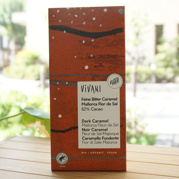 ViVANI オーガニック塩キャラメルチョコレート/80g【アスプルンド】 Feine Bitter Caramel Mallorca Floe de Sal 62% Cacao