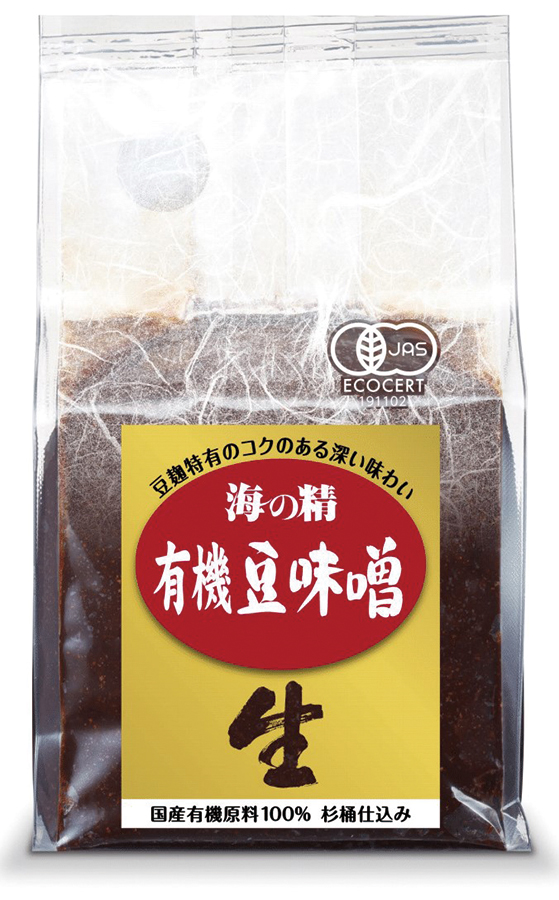 有機 豆味噌(生)/700g【海の精】　豆麹特融のコクのある深い味わい