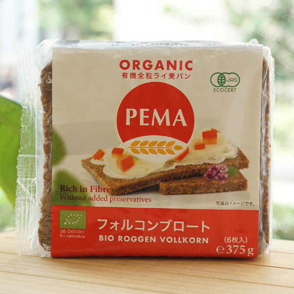 PEMA有機全粒ライ麦パン(フォルコンブロート)/375g(6枚入)【ミトク】