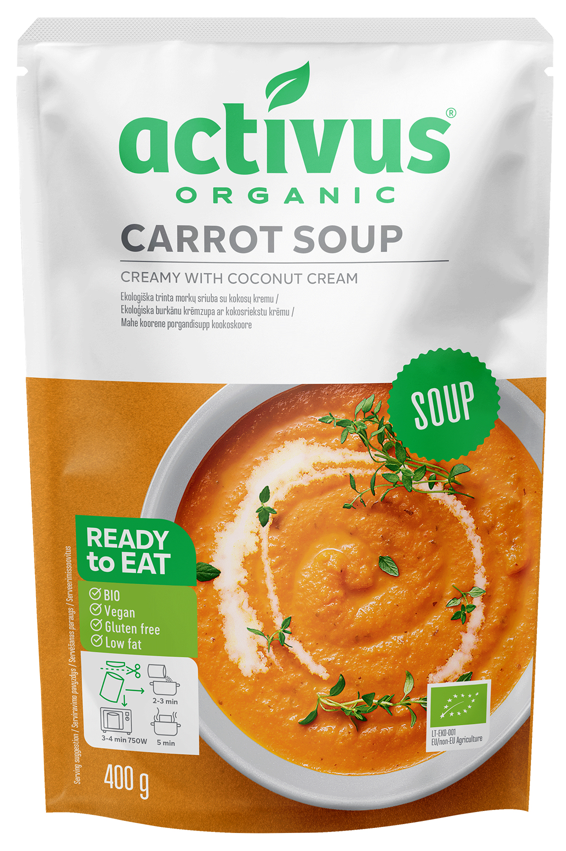 activus オーガニック(キャロット)スープ/400g【むそう】 CARROT SOUP ORGANIC