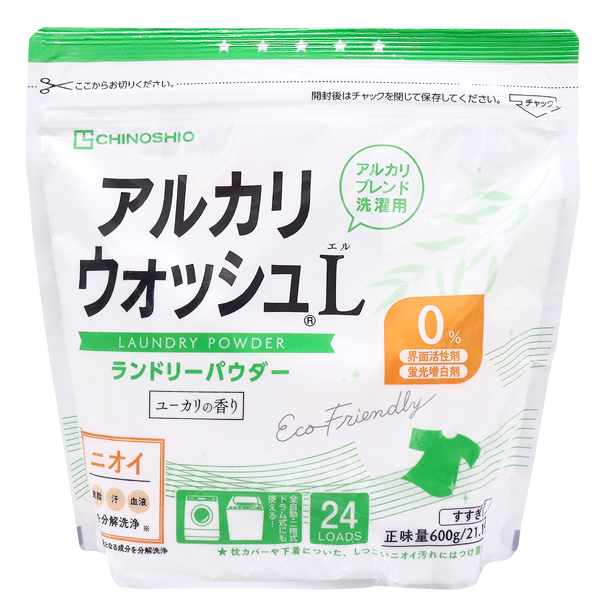アルカリウォッシュLランドリーパウダー　ユーカリの香り/600g【地の塩社】