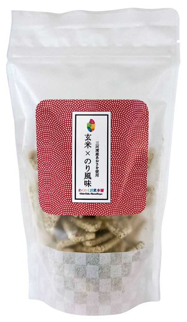 玄米スナック(のり)/80g 三河湾産あおさを使用【株式会社わくわくお米本舗】 【オーサワ1月新商品】