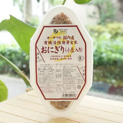 オーサワの国内産有機活性発芽玄米おにぎり(小豆入り) /90g×2個