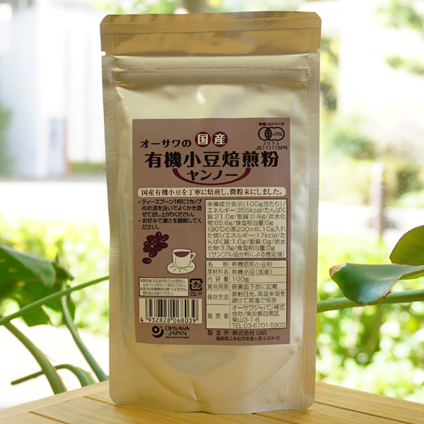 オーサワの国産 有機小豆焙煎粉(ヤンノー)/100g