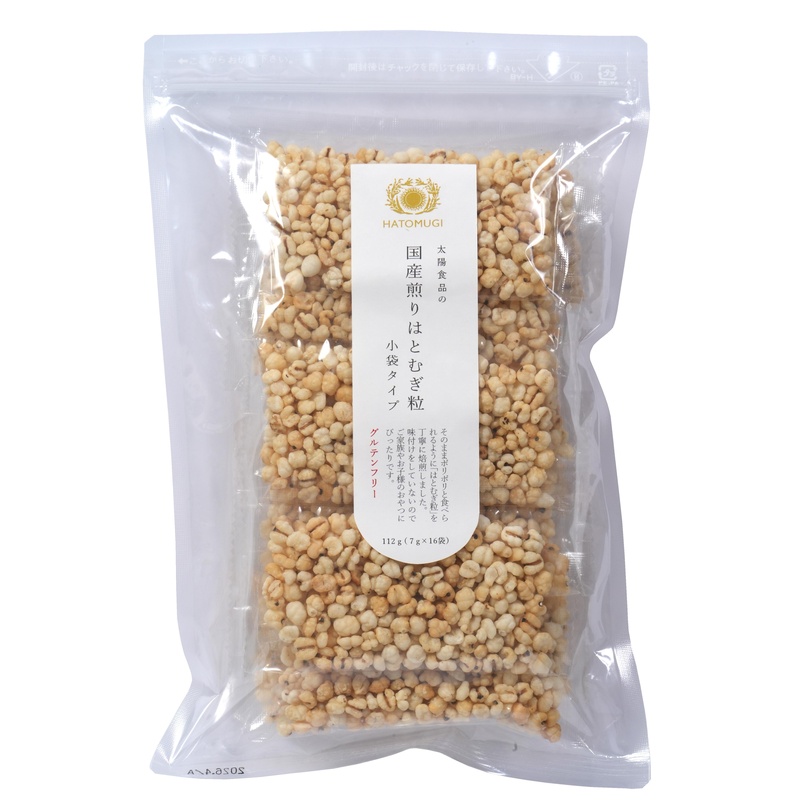 国産煎りはとむぎ粒 小袋タイプ/7g×16袋【太陽食品】